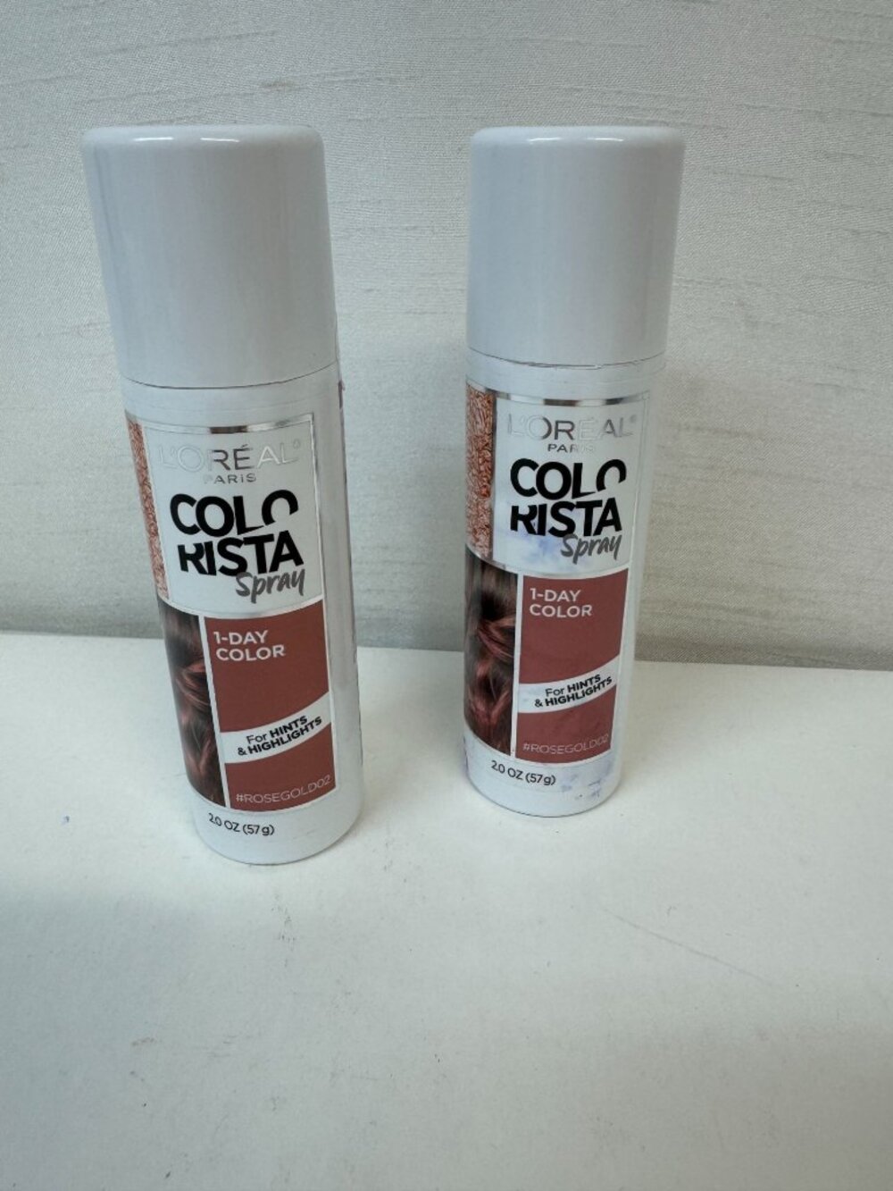 2 Loreal  Temporary Color Spray -Rose Gold-new